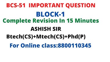 BCS-051 | Important Question |Revision| BLOCK -1| ASHISH SIR | Introduction to Software Engineering