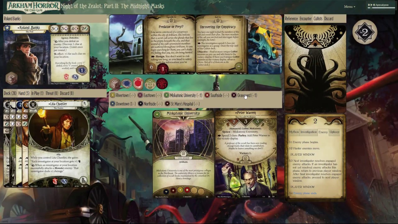 Let's Play Arkham Horror LCG Night of the Zealot Part II S01E02