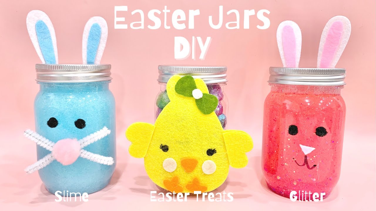 DIY Easter Jars, Crafts from Dollar Tree for kids