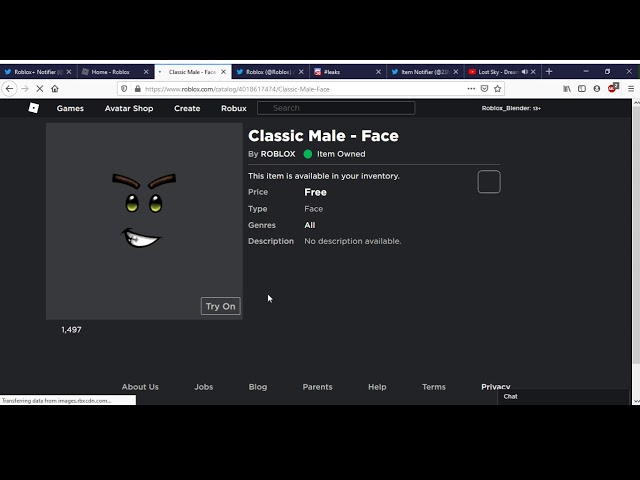 Classic Male Face - Roblox