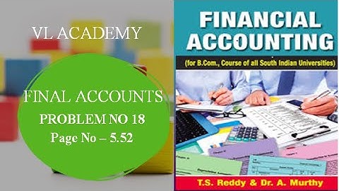 Final Accounts Exercise Problem No 18