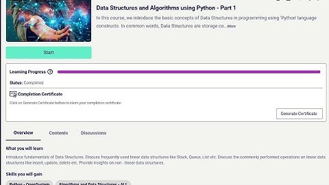 Data Structure and Algorithm using Python - Part 1 #infosysspringboard #infosysspringboard answers