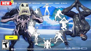 All Venom Fortnite Eddie Brock Symbiote Doing All Built-In Emotes And Funny Dances シ