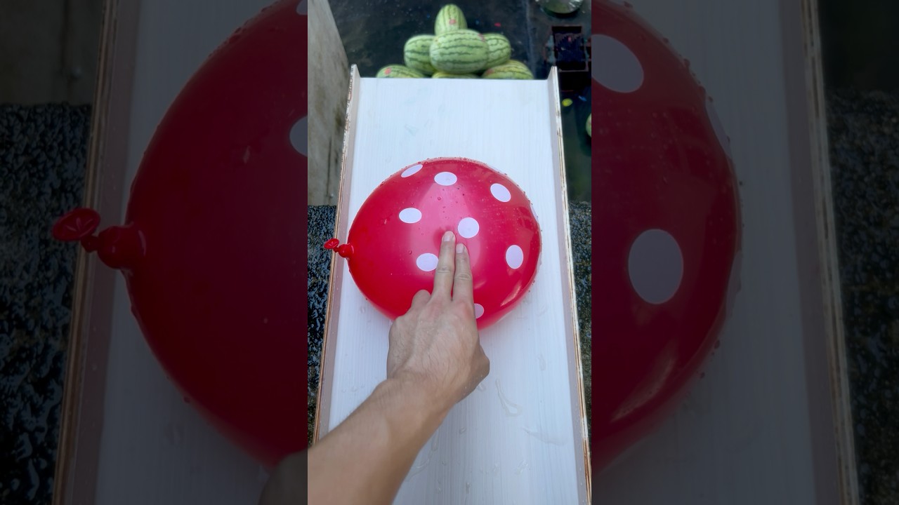 Experiment: Will a water balloon explode if it rolls down from a tall building? 💥🎈 
