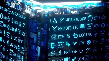 VideoVault Stock Video: BTC LTC TRX ADA XRP ETH BTG XEM XVG animation