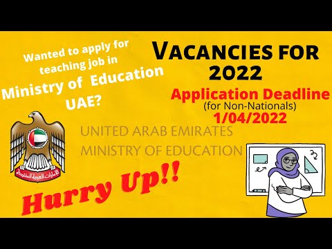 How to apply for Ministry of Education UAE | Vacancies for 2022 | Teaching jobs
