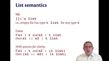 List Syntax and Semantics | OCaml Programming | Chapter 3 Video 2
