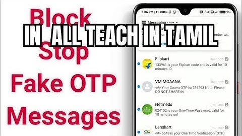 how to stop fake OTP message blocked bombitup OTP messages 100% working in all teach in tamil