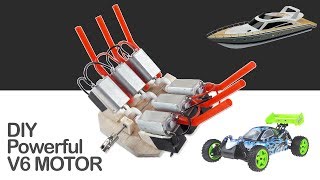 Güçlü V6 Motor Nasıl Yapılır. RC Araba ve Tekneler İçin V6 Motor Yapımı. Diy V6 Motor