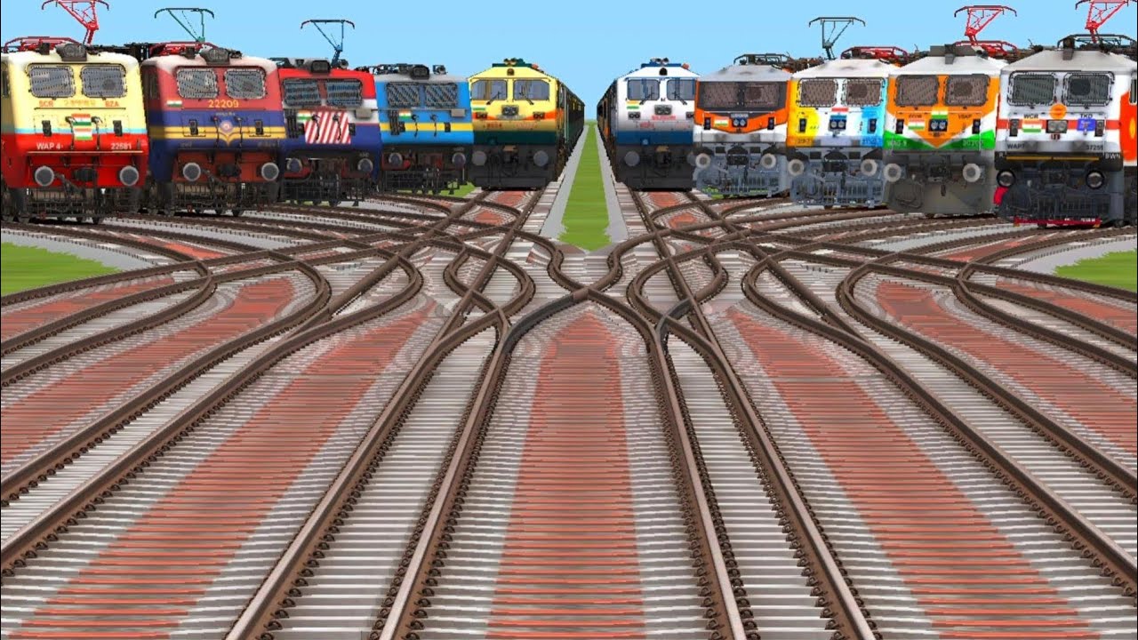 Dijle enjeen and electri enjeen running competition fast over bridge metro station bullet train run 