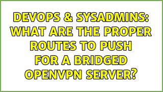 DevOps & SysAdmins: What are the proper routes to push for a bridged OpenVPN server?