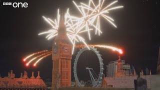 London New Year Fireworks 2011/2012 on New Year Live from BBC One - recreated
