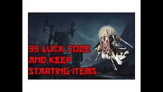 Castlevania Symphony of the Night 99 luck code and prevent death from takeing your starting items.