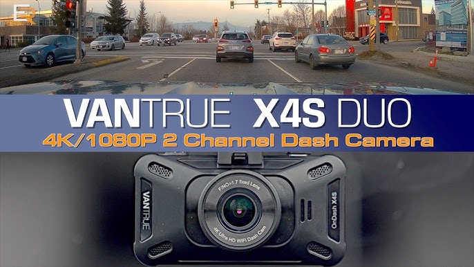 Vantrue X4s Duo 4K 5G WiFi Dual Dash Cam, 4K+1080P Wireless Front and Rear Dash Camera with Free App, 24/7 Parking Mode, Super Night Vision