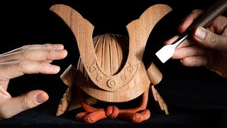 Woodcarving| SAMURAI helmet Japanese woodworking| Woodart