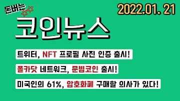 트위터 NFT 프로필 사진 인증 출시 폴카닷 네트워크 문빔 GLMR 코인 출시 미국인 61 2022년에 암호화폐 구매할 의사있다