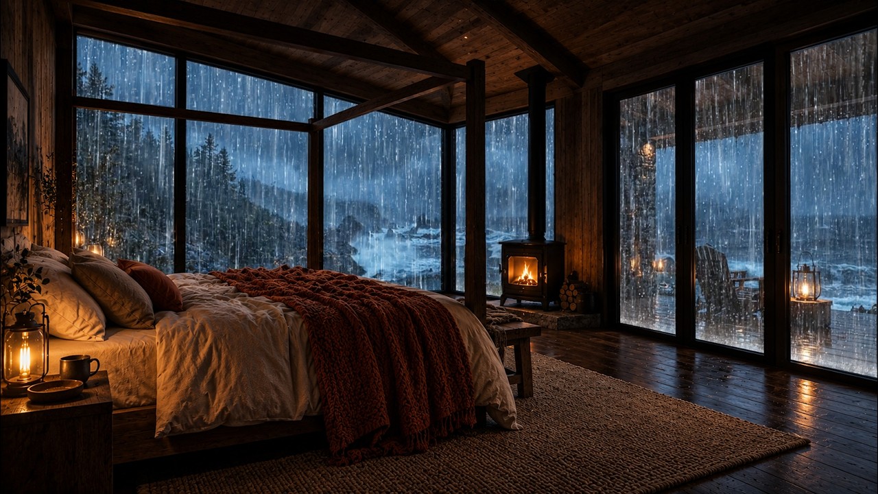 Rain Sound on the Roof for Sleep Easily | Goodbye Stress, Hello