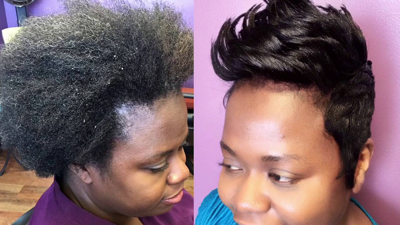 Dallas Short Hair Makeover from Natural to Relaxed Pixie Cut - YouTube