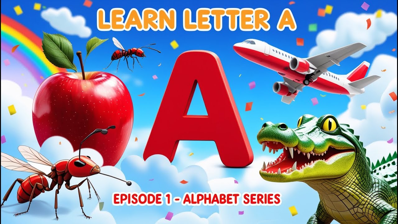 Learn Letter A | A is for Apple, Ant, Airplane | Alphabet Series ...