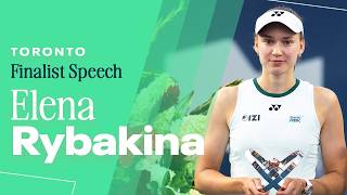 Elena Rybakina Finalist Speech | 2026 Toronto screenshot 4