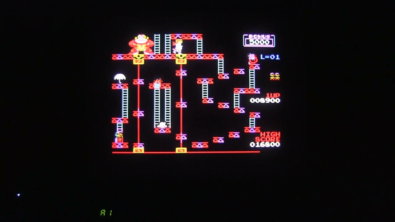 LCDドンキーコング Donkey Kong for the ZX Spectrum. Playing on real hardware with CRT