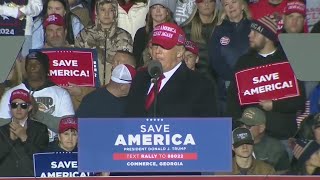 Former President Trump rallies for GOP candidates in Georgia