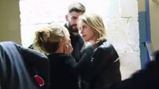 Gerard Pique's mother grabs Shakira by the face and asks to be quiet