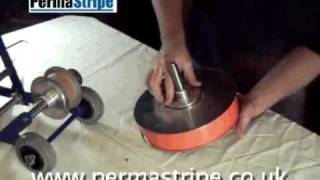 PermaStripe Line Marking Applicator Setup and PermaStripe Aisle Marking Demonstration www keepvid com