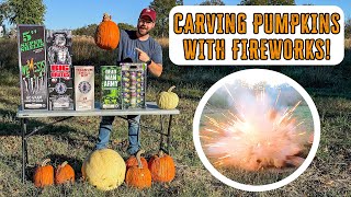 CARVING PUMPKINS WITH FIREWORKS! | Halloween Special! | Halloween Fireworks