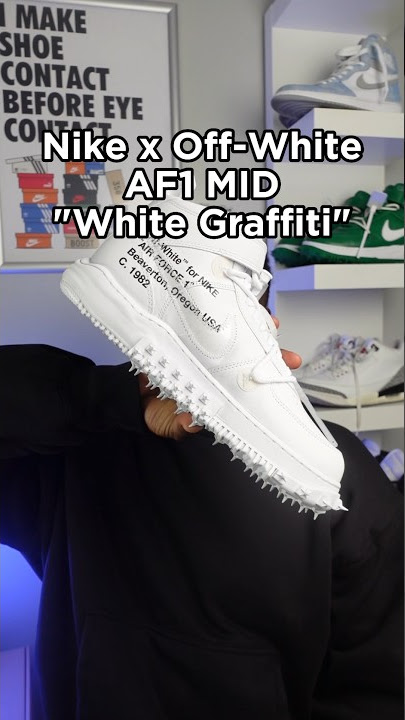 off white air force 1 mid graffiti on feet