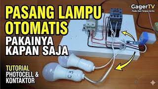 Rangkaian Lampu Otomatis dengan Sensor Cahaya &amp; Contactor | Photocell + Contactor Wiring