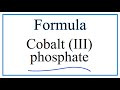 Cobalt and Phosphate Ion Concepts