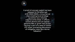DirtyDecrypt PoC released for Linux kernel LPE bug CVE-2026-31635
