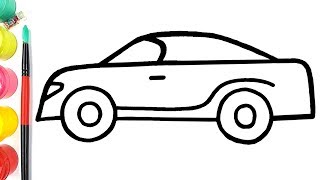 How to draw Car and coloring for kids