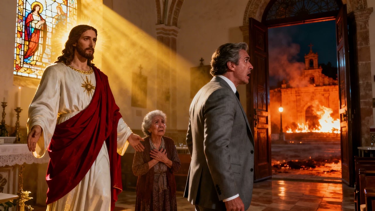 JESÚS HIZO PAGAR AL DUEÑO DEL RESTAURANTE QUE NEGÓ LAS SOBRAS A UNA VIUDA HAMBRIENTA… Y EL FUEGO APA