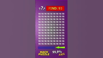 Tell me where 93? | Brain Teaser IQ Test #shorts #different #puzzles #opticalillusion #quiz