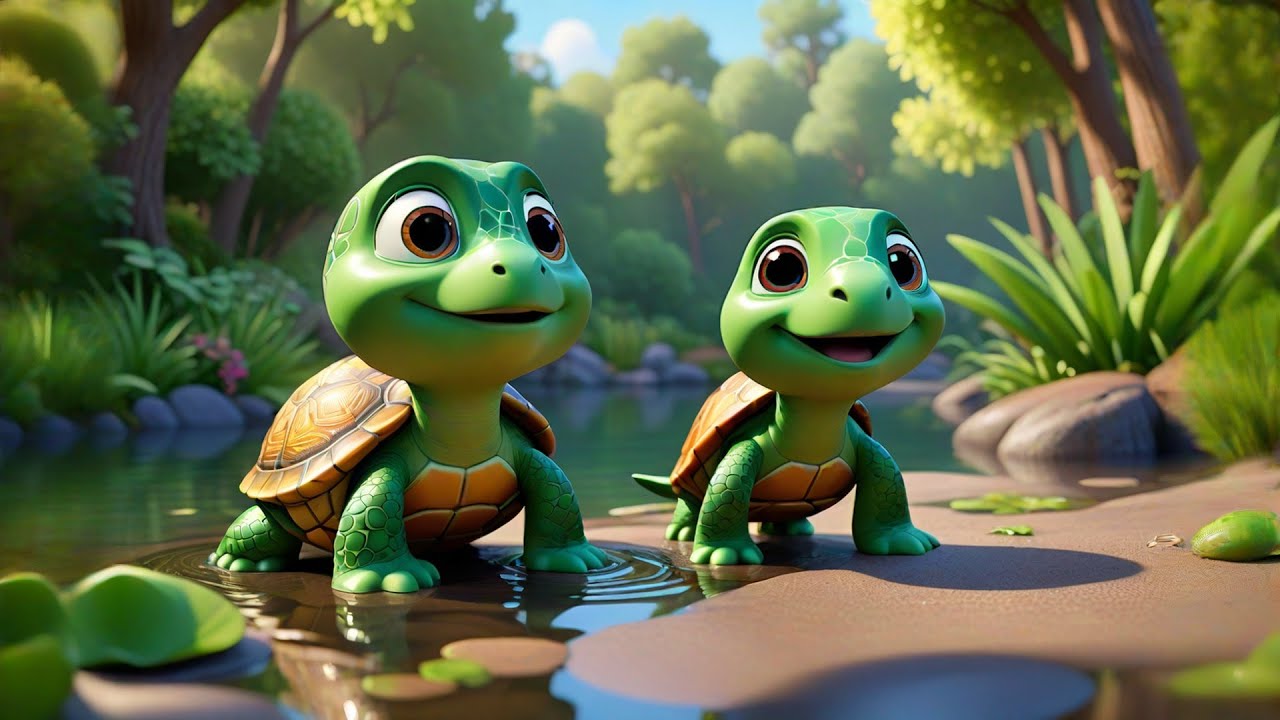 Five Little Turtles in the Pond | Nursery Rhymes for Kids | Baby Songs and Counting Animals Song