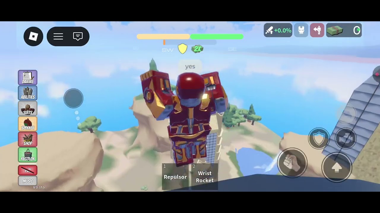 Becoming iron Man in roblox 