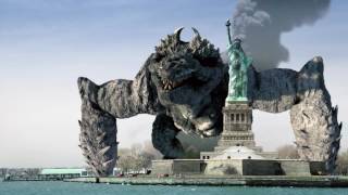 Giant Monster appears over Statue of Liberty. VFX work breakdown CINEMA 4D
