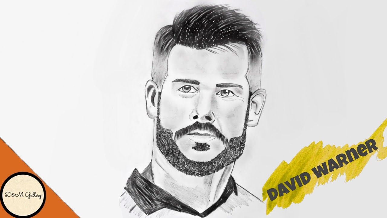 David Warner Pencil Timelapse Sketch Australian Cricketer