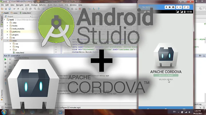 Install Cordova, Import to Android studio to Deploy using PhoneGap Cordova Plugin