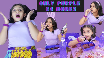Using Only *PURPLE* Things for 24 hours Challenge!! *I purple you* 💜#learnwithpriyanshi