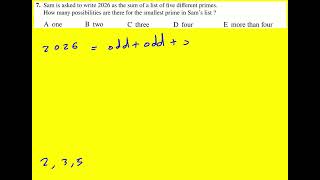 Jmc 2026 Q7 ukmt Junior Maths Challenge