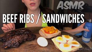 BEEF RIBS / SANDWICHES ~ ASMR MUKBANG Relaxing Eating Sounds