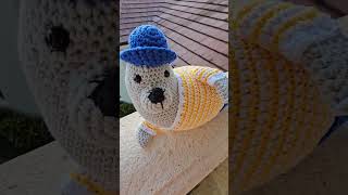 Crochet fur seal. Cute amigurumi