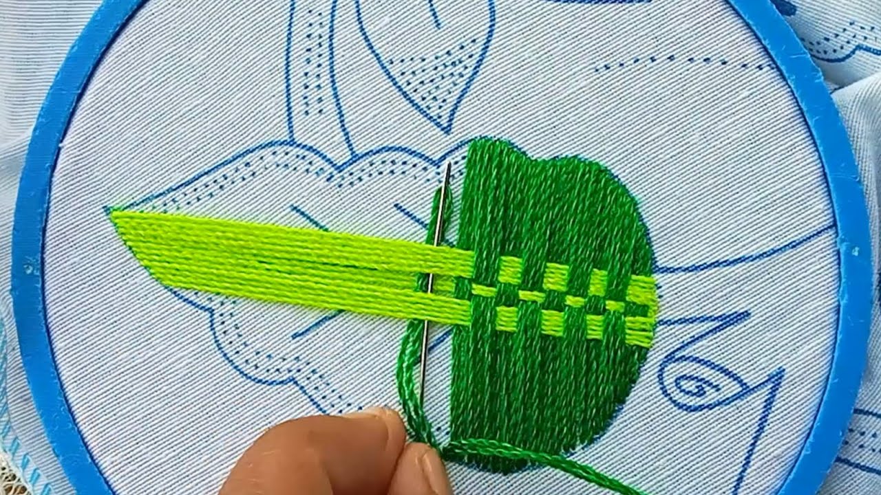 #100😍Bellísima puntada ideal para hojas,pétalos de flores,frutas,etc super hermosa y fácil de hacer.