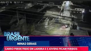 Car loses brakes on hill and 5 are injured | Brasil Urgente Car loses brakes on hill and 5 are injured | Brasil Urgente