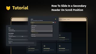 How To 03 Slide In A Secondary Header On Scroll Position With Bricksforge