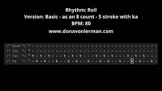Roll Basic As 8 Count 5 Stroke With Ka - 80 Bpm