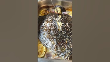 Baked whole turbot plaice with white vine recipe #short #shortsvideo